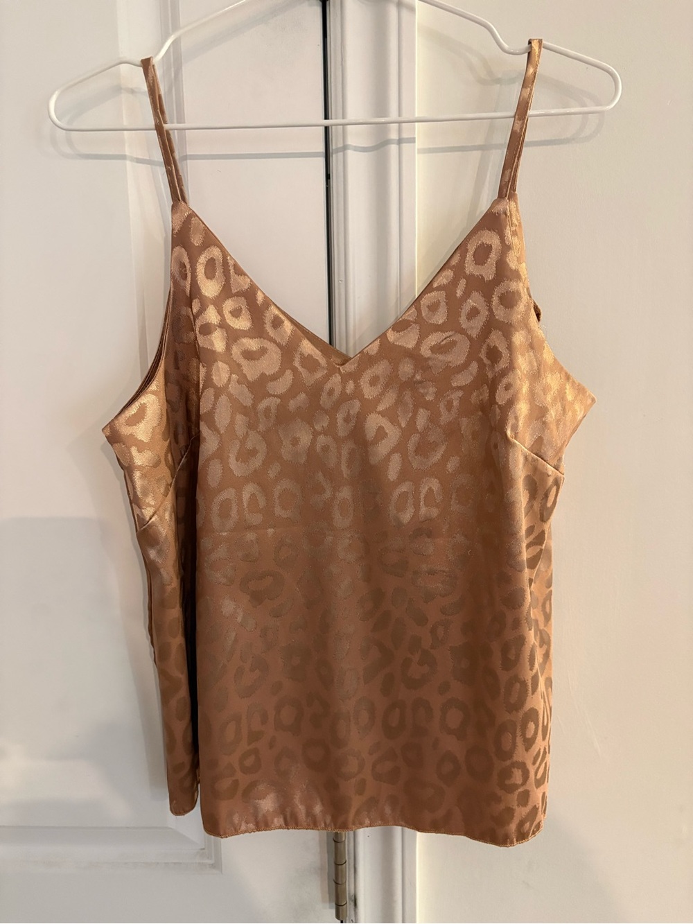 SHEIN Satin Leopard-Print Cami in Tan